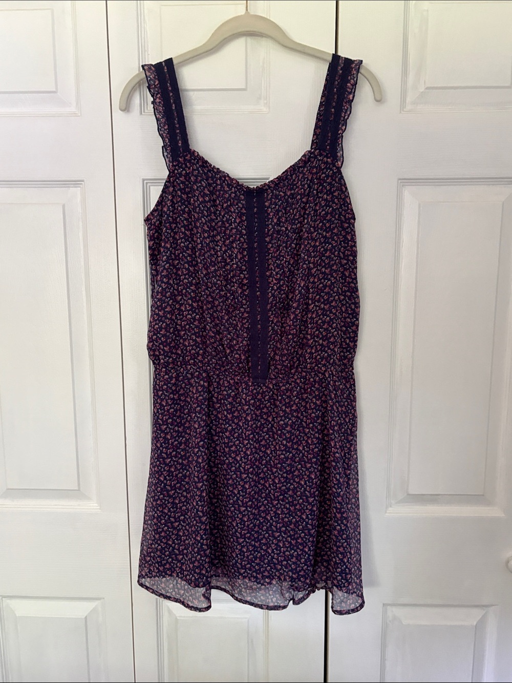 Old Navy Purple Floral Mini Dress - Medium